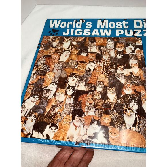 Vtg Cats Worlds Most Difficult Jigsaw Puzzle Double Sided 529 Pieces 1995 Sealed - Picture 2 of 9